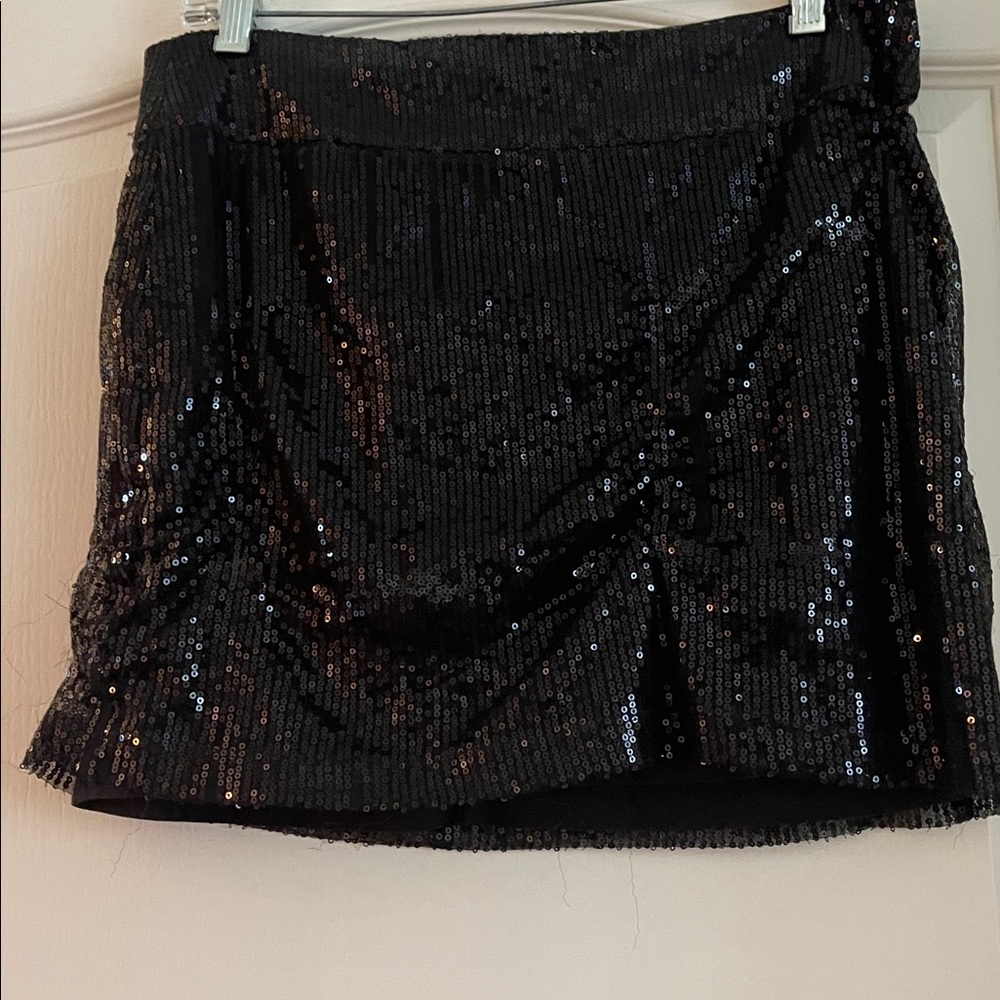 Black Sequin Mini Skirt